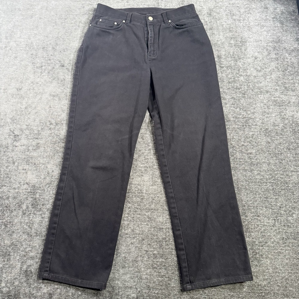 Jones New York Signature Pants‎ Women's Size 8 Black Wide Leg Stretch Cotton